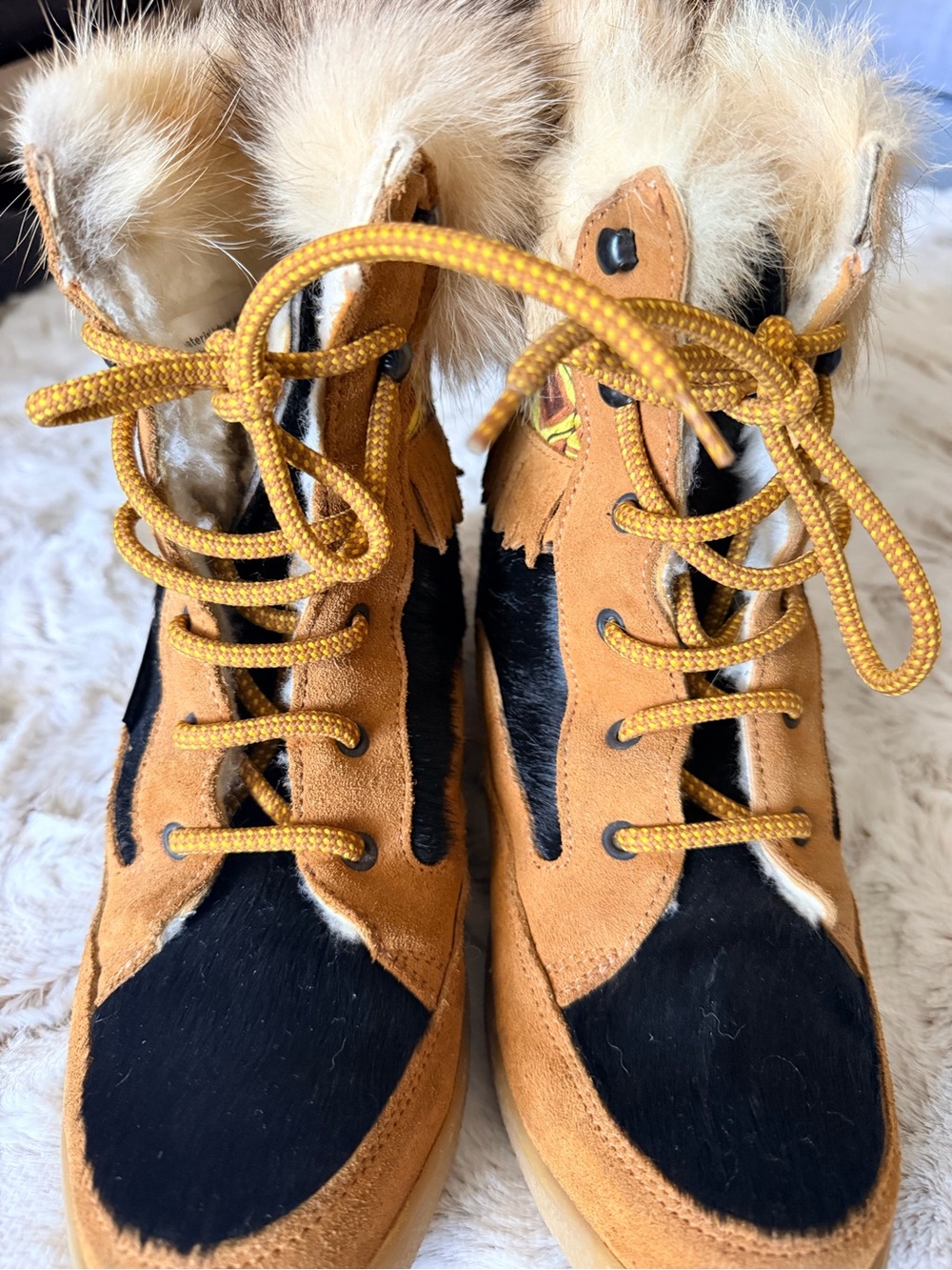 Oscar Sport Fur-Trim Apres Ski Lace-Up Boots